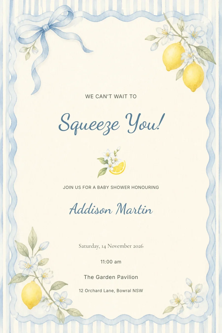 Squeeze You digital invitation